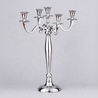 Candélabre décoratif de Noël en aluminium poli argenté fait main, petite taille, résistant à la chaleur, durable, imperméable