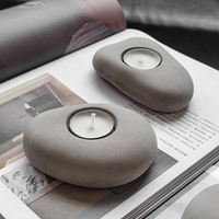 Porte-bougie en ciment et béton, moderne et créatif, en forme de coupelle sphérique, fait main, durable, résistant à la chaleur, écologique et portable, 2026