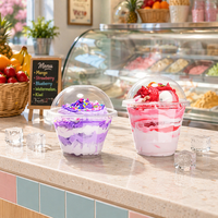 Couvercles jetables en plastique PP transparent de 90 mm de diamètre à paroi simple pour gobelets alimentaires, pour yaourts, glaces, gâteaux et desserts surgelés, en PACK ATPC001