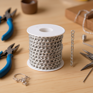 Catena in metallo Ilan 2,4 mm 16 m colore argento per la creazione di gioielli - Product Image 2