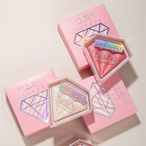 Resaltador Paleta de rubor Rosa Etiqueta privada OEM Maquillaje facial 5 colores Diamante Vegano Brillo Resaltador Contorno <span class=keywords><strong>Bronceador</strong></span> - Product Image 4