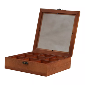 Caja de Almacenamiento de Especias de Madera con Tapa de Vidrio, Compartimentos Extraíbles, Organizador de Condimentos de Cocina para Guardar Especias en Casa - Product Image 2