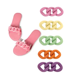 Colorful Acrylic women ladies croc shoe chain charms decoration for women slippers