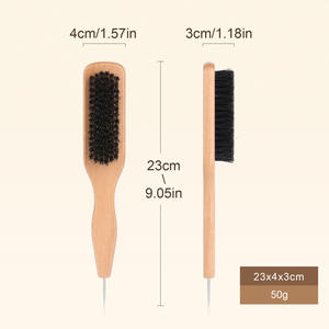 Cepillo para Barba Natural con Cerdas Iónicas y Mango de Madera de Haya, Peine para Cabello con Dientes Densos de Crin de Cerdo, Peine de Paleta para Limpieza Facial y Uso en Salón - Product Image 5