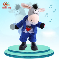 Nouveaux jouets chantants personnalisés, animaux en peluche doux et musicaux, petits ânes en peluche