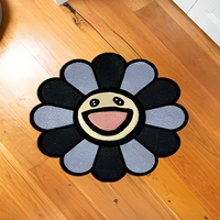 Anpassbare Form Moderner Blumen-Teppich aus Wolle/Alpaka/Acryl Rutschfest Haustierfreundlich Handgefertigt für Wohnzimmer Schlafzimmer