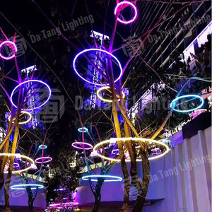 Guirlandes lumineuses circulaires dorées personnalisées pour arbres, quartiers commerciaux, centres de villégiature, jardins et expositions de festivals saisonniers - Product Image 4