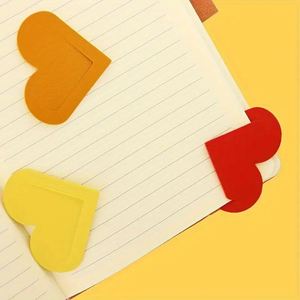 In-stock Heart Shape <b>Bookmark</b> Cute Student Corner Page Clip Eco-Friendly PU Leather Heart <b>Bookmark</b> Mixed Colors-Thank You Gift - Product Image 4