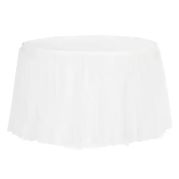 White Tutu Table Skirt Organza Table Skirting Sheer Pleated Table Decoration For Wedding Luxury Fabric