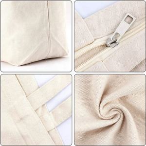 Sac fourre-tout en toile de coton pour femmes, originalité 2025, avec logo personnalisé imprimé, style pliable, fermeture à bandoulière, pour cadeaux et promotions - Product Image 4