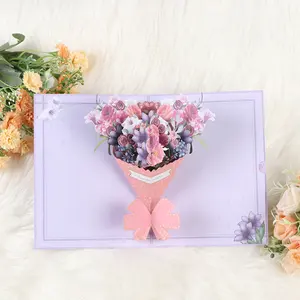 Beautiful Mother's Day Greeting Card 3D Pop Up Greeting Card Hot Sale Birthday Card Pop Up for Baby Shower Party