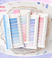 Lytwtw's – bloc-notes adhésifs dégradés de couleur bonbon, avec règle, fournitures scolaires et de bureau, bloc-notes, bloc-notes d'indexation, 1 pièce