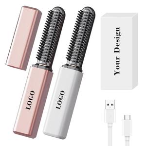 Brosse lissante sans fil anti-brûlure 0728, mini fer à lisser thermique pour femmes, coiffage à domicile, voyage, salon - Product Image 2
