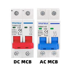 Interruttore Automatico <span class=keywords><strong>Mini</strong></span> AC/DC 2P 6A-63A MCB per Sistemi Fotovoltaici Solari - Product Image 1