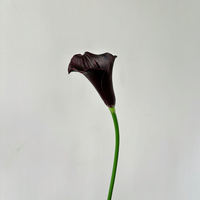 L-R205 Promotion Fleur Artificielle Calla Lily Bourgogne en PU Effet Naturel de Haute Qualité pour Décoration de Table Maison, Mariage, Fête et Bouquet de Mariée