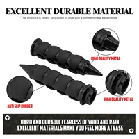 Poignées de guidon de moto à pointes de 1 pouce (25 mm) en aluminium billette pour Harley Sportster Dyna, Honda, Suzuki, avec câble d'accélérateur (paire)