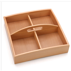 Solid Wood Dried Fruit Box 4-7 Compartments Rectangle Portable Storage Tray For Snacks Candy Nuts Living Room Use - Product Image 4