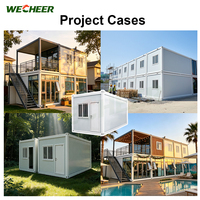 Maison conteneur préfabriquée pliable Wecheer à longue durée de vie, 20 pieds, 40 pieds, pour bâtiments commerciaux modulaires