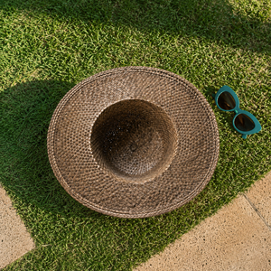 Sombrero de Paja Tejida de Ala Ancha, Color Beige, Estilo Casual de Playa, Unisex para Adultos, Plegable, Transpirable y Ecológico - Product Image 6