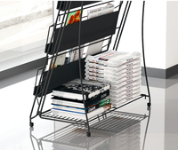 Présentoirs de sol métalliques sur mesure sans assemblage pour magazines, journaux et brochures, pour bibliothèques, bureaux et expositions
