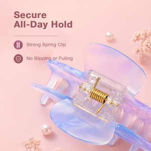 Global Shipping Custom Logo Acrylic Hair <b>Clip</b> Strong <b>Spring</b> <b>Clip</b> Beautiful Texture Various Colors Durable Portable for Gift - Product Image 6