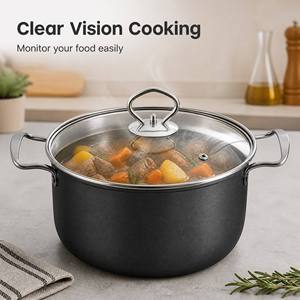Modern Kitchen Stainless Steel 3 Piece Pot and <b>Pan</b> Set with Tempered Glass <b>Lids</b> Eco Friendly Cookware for Home Use - Product Image 6