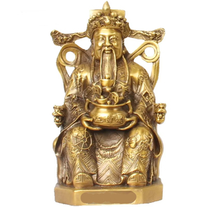 รูปปั้นเทพเจ้าแห่งความมั่งคั่งทำจากทองเหลืองรูปปั้นจีน Cai Shen ออกแบบได้ตามต้องการตกแต่งฮวงจุ้ยสำหรับธุรกิจและบ้าน - Product Image 1