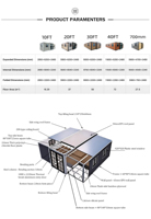 Casa Prefabricada Móvil Lista para Enviar, Casa Contenedor Prefabricada Expandible de 20 pies y 40 pies, Casa Pequeña con 3, 4 o 5 Dormitorios para Uso Hotelero
