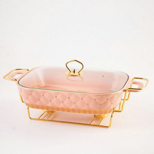 Plateau de cuisson en céramique <span class=keywords><strong>rectangulaire</strong></span> moderne nordique pots de soupe et de bouillon de luxe avec bougie chauffée pour ménage et restaurants - Product Image 2