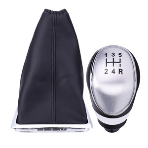 Ford Focus Manual Gear <b>Knob</b> Leather <b>Shift</b> Dust Cover Silver 5 Speed Ergonomic Car Accessory - Product Image 1
