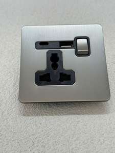 Prise universelle française européenne 86 146 10A en acier inoxydable, panneau rétro nickel mat, interrupteur à bascule mural UK - Product Image 5