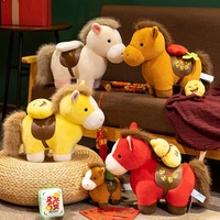 Cadeaux du Nouvel An 2026, mascotte de l'année du cheval, porte-clés en peluche, poupées de costume Tang, cadeaux d'événement de l'année du cheval du zodiaque chinois, mode douce