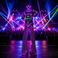 Casque de robot sur échasses à écran numérique LED programmable par application, noir, pour costumes de spectacle et de fête pour adultes, 5000mAh