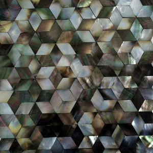 Đen Mẹ Của Ngọc Trai Hình Thoi Vỏ Backsplash Mosaic Gạch