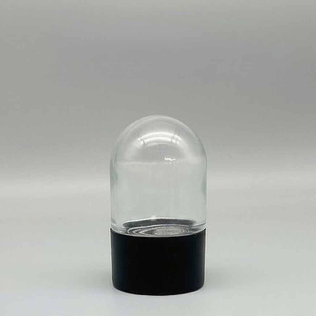 Transparente con tapa negra