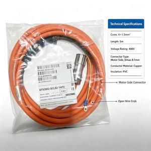 Câble d'alimentation pré-assemblé 4x 1,5, pour moteur S-1FL6 HI 400 V Connecteur sur le côté du moteur Dmax8.1 mm Longueur 5 m 6FX3002-5CL02-1AF0 - Product Image 3