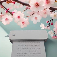 Bepergian termal Mini portabel untuk ponsel, printer foto tanpa tinta Bluetooth A4