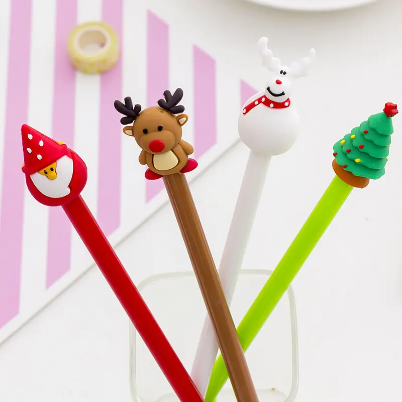 Giáng sinh sáng tạo bút gel bút dễ thương phim hoạt hình giáng sinh trung tính bán buôn bút quà tặng giáng sinh