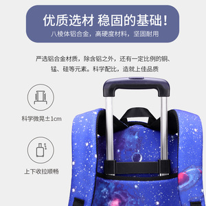 Unisex Waterproof Wheeled Trolley Travel Bag <b>Kids</b> School <b>Backpack</b> Trolley <b>Backpack</b> - Product Image 6