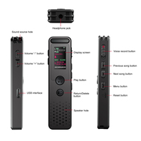 Enregistreur vocal numérique V69 Lecteur MP3 Enregistrements audio Enregistreur avec enregistrement 512 Kbps pour le travail, les conférences, les réunions, les entretiens
