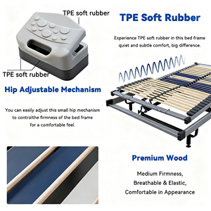 Người duy nhất điện có thể điều chỉnh sắt khung giường thông minh cơ giới điều khiển từ xa thiết kế hiện đại cho căn hộ khách sạn sử dụng đầy đủ/đôi - Product Image 4