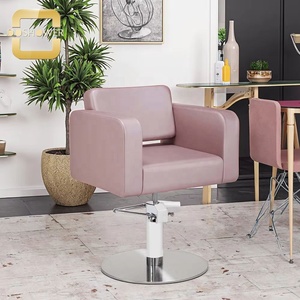 Mobili da salone regolabili per rettangolo tinta unita a tenuta stagna in metallo rotante sedia da barbiere con solido pannello posteriore e poggiapiedi - Product Image 6