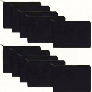 Sac de maquillage pliable en toile de coton biologique réutilisable avec fermeture éclair, personnalisable avec logo, tendance et écologique, idéal pour les voyages - Product Image 1