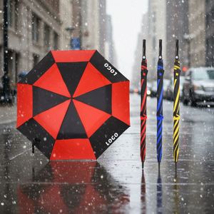 Parapluie de golf personnalisé pour homme, grand format, double auvent, robuste, anti-tempête, imprimé, de marque, extra résistant - Product Image 3