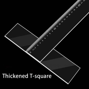 Huixishi HXS-T-vierkant T-vierkant leerinstrument voor studenten tekenen hulpinstrument liniaal PLA plastic transparant 30-120CM maten - Product Image 4
