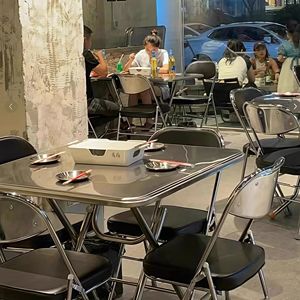 Juego de <span class=keywords><strong>restaurante</strong></span> de comida rápida de estilo industrial, sofá de asiento suave, mesa de comedor de acero inoxidable, Panel de Metal para centro comercial, cafetería, tienda de catering - Product Image 6