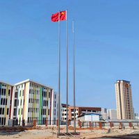 Mât de drapeau commercial extérieur le plus grand, 20m, 30m, 50m, mât de drapeau automatique en alliage d'aluminium