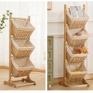 Cesto portaoggetti in legno multistrato per mobili in Rattan intrecciati in carta naturale - Product Image 6