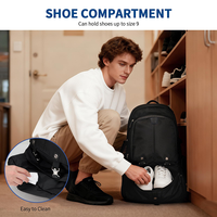 Sac à dos pour ordinateur portable de 18 pouces, grande capacité, élégant, avec compartiment à chaussures, multifonctionnel, pour les voyages d'affaires, avec logo personnalisé