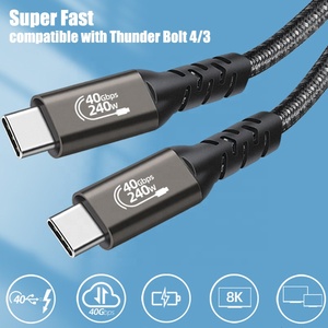 Cao <span class=keywords><strong>C</strong></span>ấp 240W 8K 60Hz Thunderbolt Zero Máy Tính Xách Tay Phụ Kiện Gen USB 4 40Gbps 1M Sync <span class=keywords><strong>C</strong></span>áp - Product Image 3